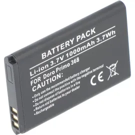 AccuCell Akku passend für Doro Primo 368, Maße 53,1x33,8x5,4mm, Li-ion Doro RCBNTC05, 3,7V, 1000mAh, 3,7Wh