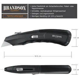 Brandson Teppichmesser Cuttermesser schwarz