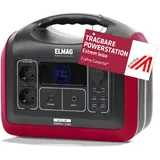 ELMAG Tragbare Powerstation ENERGY 1200 – 992Wh Solargenerator mit LiFePO4 Akku – Mobiler Stromspeicher mit 230V/1200W (Spitze 3600W), 230V AC/12V KFZ/USB – Ideal für Reisen, Camping & Notstrom