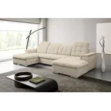 werk2 Wohnlandschaft Mikrofaser 330cm U-Form Beige