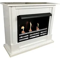 Ethanol und Gelkamin Kamin Modell Emily Deluxe Royal Weiß Hochglanz - Weiß