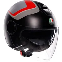 AGV Eteres Scaglieri Jethelm - Matt Schwarz/Grau/Rot / M