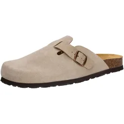 Hausschuh LICO "Clog Pedro", Gr. 39, grau, Leder, Schuhe
