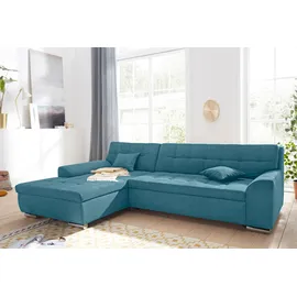 DOMO collection Ecksofa Aversa Mikrofaser L-Form 3-Sitzer Türkis