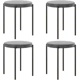 Homcom 4er-Set Esszimmerhocker Esszimmerstühle Küchenstuhl Metall Dunkelgrau