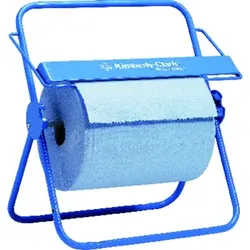 Wandhalter für Wischtuchrollen, Großrolle, Stahlrohr, mobil/immobil, blau - blau