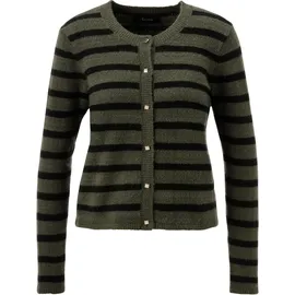 Aniston CASUAL Strickjacke im Streifen-Dessin Grün/Schwarz 40