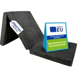 Pillows24 – Klappmatratze 190x60x7 cm mit abnehmbarem Bezug & Tragegriffen | Gästematratze klappbar | Oeko-TEX | Faltbare Matratze/Faltmatratze für Gäste, Kinder oder Reisen | Graphit