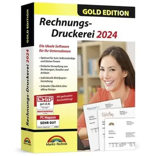 Markt + Technik Markt & Technik Rechnungs-Druckerei 2024 Gold Edition Vollversion, 1 Lizenz Windows Finanz-Software