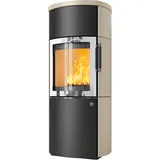 Kaminofen HARK 44-5.5 GT FlameKat Raumluftunabhängig 8 kW - Ofenkacheln: creme - Korpus: graphit/verchromt