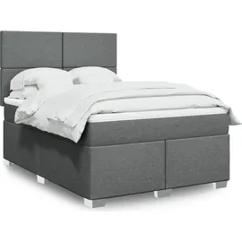 vidaXL Boxspringbett 140 x 200 cm Dunkelgrau