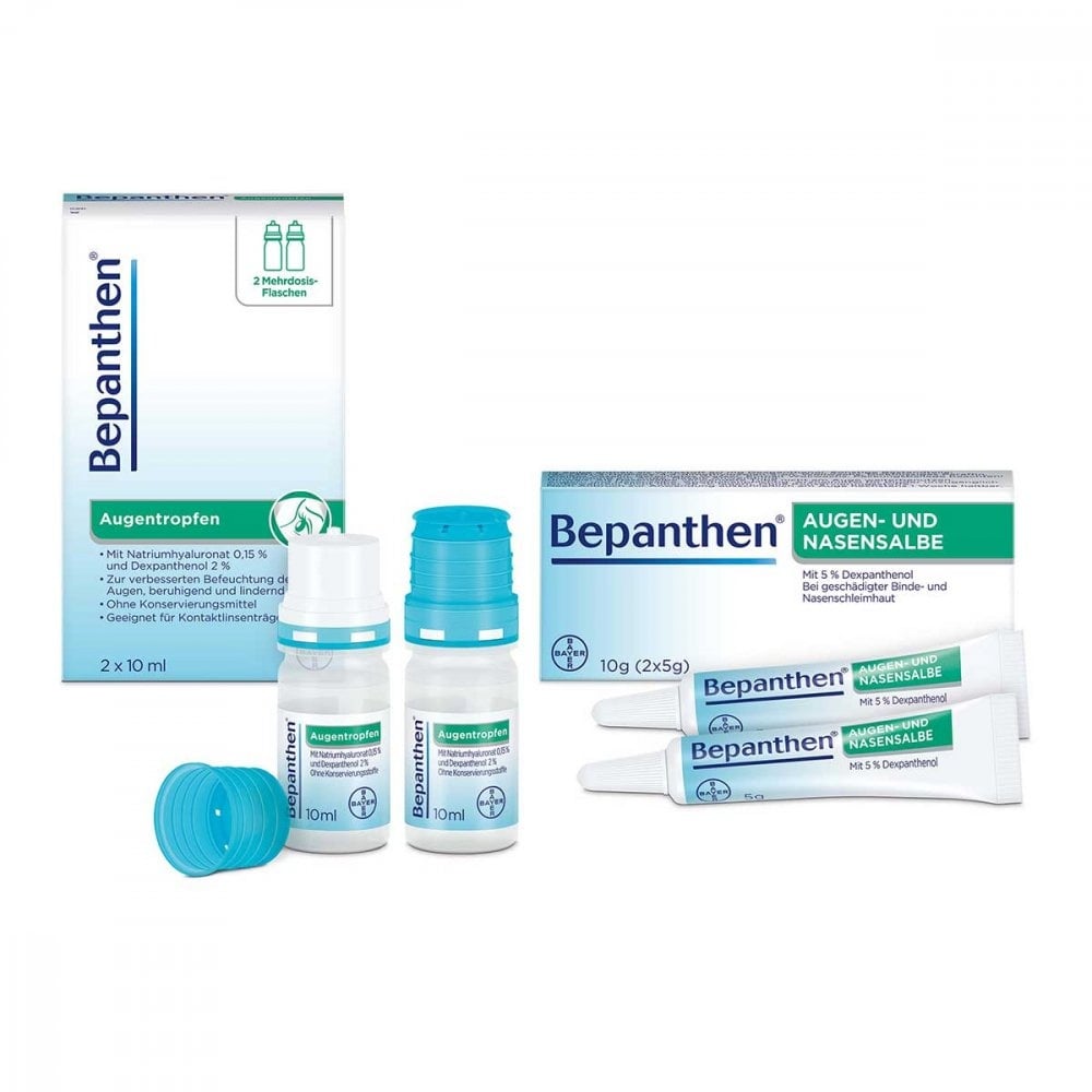 Bepanthen Auge & Nase Set: Augentropfen + Augen- und Nasensalbe