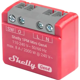 Shelly Relais 1PM Mini Gen4 8 A WLAN Bluetooth rot 2 St.