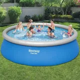 BESTWAY Fast Set Aufstellpool ⌀ 457 x 122 cm Blau inkl. Filterpumpe + Leiter