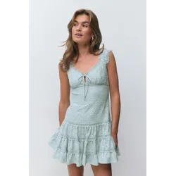 Gina Tricot - Embroidery dress - minikleider - Blau - L - Dame - Blau - L