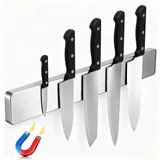 Wand-Magnet Messer-Leiste, Messerblock 40cm Edelstahl, Ohne Messer (1tlg), Magnetische Messerleiste für Küche / Werkzeug - Wandmontage, bohrfrei