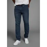 Arizona Straight-Jeans ARIZONA, Herren, Gr. 33, Länge 32, blau (dunkelblau), Obermaterial: 77% Baumwolle, 22% Polyester, 1% Elasthan, Basic, normal lang, Jeans, gerade Beinform, dezente Used-Waschung, niedrige Leibhöhe