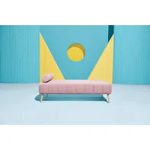 otto home Daybett OTTO HOME "Lucy", rosa (rosé), Struktur fein, kein Härtegrad, Daybetten, mit losem Rollenkissen