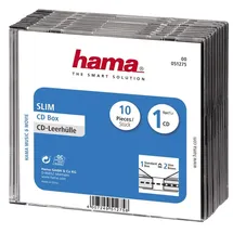 Hama 51275 CD-Leerhülle SlimLine 10er-Pack transperant / schwarz