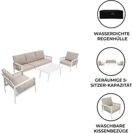 Jardi 4-teilige Aluminium-Sofagarnitur weiß