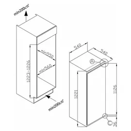 Amica EVKSS 352 221 Einbaukühlschrank (197 l, 1221 mm hoch)
