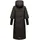 Navahoo Damen, Langer Wintermantel mit Kapuze und Rippstrickärmeln Ciao Miau XIV Black Gr. L - L