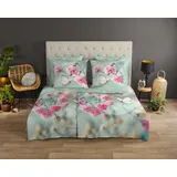 Muller Textil Adel Blumen Minz Grün 135 x 200 cm + 2 x 80 x 80 cm