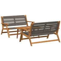 VidaXL Gartenstühle mit Tisch 3 Teilig Grau Massives Akazienholz
