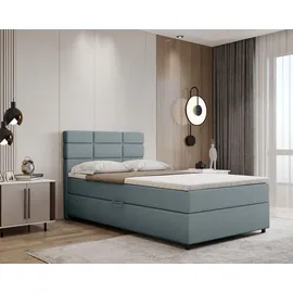 panda möbel Boxspringbett 120 x 200 cm Hellblau