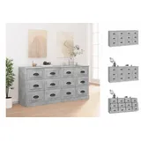 vidaXL Sideboards 2 Stk. Betongrau Holzwerkstoff