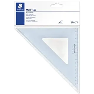 Staedtler Mars - Geodreieck - 26 cm - 45°, 45° 567 26-45) Zeichendreieck 26cm 45/45deg.trans.Blue