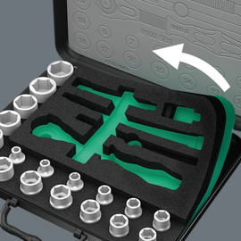 WERA 8100 SA/SC 2 Zyklop Speed-Knarrensatz 1/4"-Antrieb und 1/2"-Antrieb, metrisch, 43-teilig