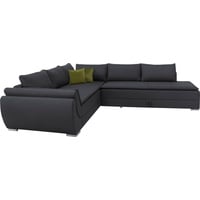 INOSIGN Ecksofa Göteborg, mit Boxspring-Bettfunktion und Bettkasten, Dauerschlaffunktion, Topper grau