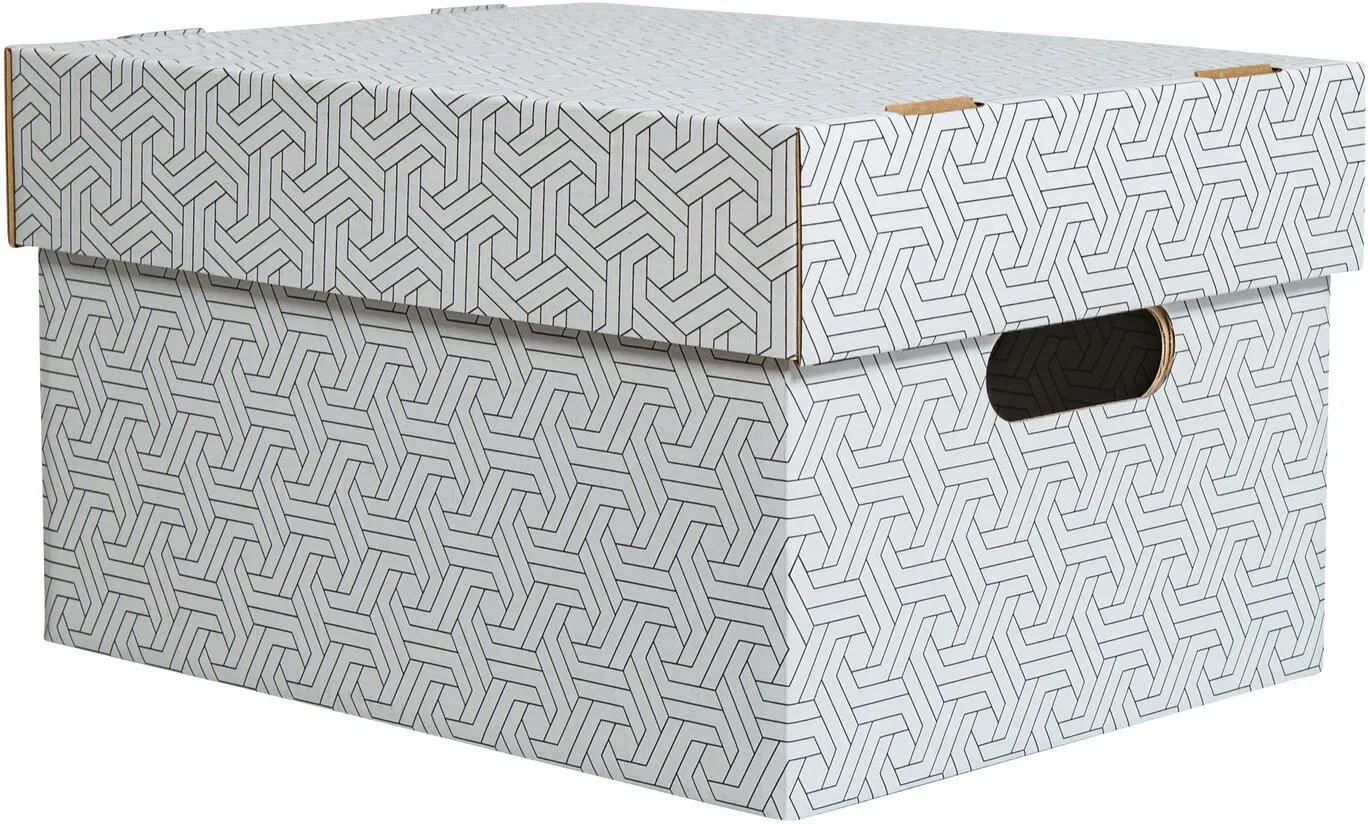 Aufbewahrungsboxen mit abnehmbaren Deckel 335x245x195mm weiß grau
