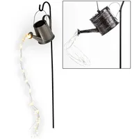 Nowa Solarleuchte Gießkanne Solarlampe Gartendeko Erdspieß Gießkanne Außenleuchte, Metall,
