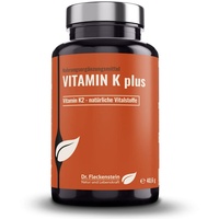 Dr. Fleckenstein Vitamin K plus hochdosiert, enthält Petersiliepulver mit Mineralien und Vitaminen, 225 μg Menaquinon (Vitamin K2, MK7, all trans), Piperin, vegan, 120 Kapseln