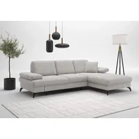 sit&more Ecksofa »Morris Jubi«, wahlweise mit Bettfunktion,ink. Armteilverstellung und 1 Zierkissen, grau