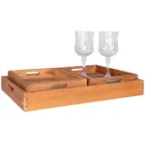 House Nordic Tablett 3er Set | teak