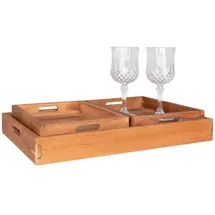 House Nordic Tablett 3er Set | teak