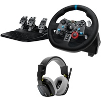 Logitech G29 Driving Force, USB inkl. Astro A10 Headset weiß (PS5/PS4/PS3) (991-000486)