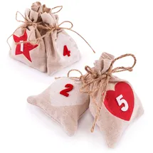 Pajoma Adventskalender zum Befüllen 24 Jutesäckchen natur