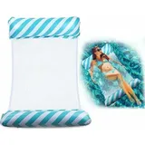 Aufblasbare Pool-hängematte, Gestreifte Aufblasbare Hängematte, Schwimmende Aufblasbare Matratze, Faltbare Wasserhängematte, 4-in-1-wasserhängematte, Beste Sommergeschenke Für Erwachsene Und Kinder (h