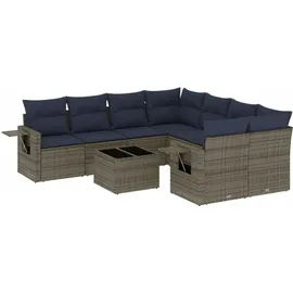 vidaXL Gartensofa-Set 9-tlg. grau