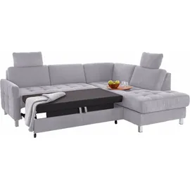 sit&more Ecksofa SIT & MORE "Pablo L-Form", silber, B:233cm H:78cm T:196cm, Struktur fein (100% Polyester);Struktur (100% Polyester), Sofas, Ecksofa, wahlweise mit Bettfunktion