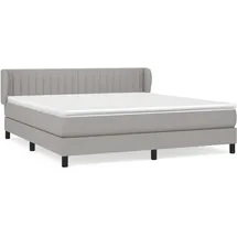 vidaXL Boxspringbett mit Matratze Hellgrau 160x200 cm Stoff - Grau