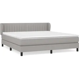 vidaXL Boxspringbett mit Matratze Hellgrau 160x200 cm Stoff - Grau