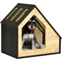 PawHut Hundehütte aus Holz Indoor Katzenhöhle Katzenhaus Hundeschlafplatz mit