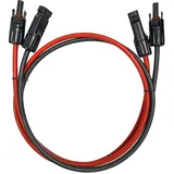 Profi-Verbindungskabel Verlängerungskabel beidseitig Solarstecker Solarkabel rot/schwarz 6mm2 inkl. montierter Solar-Stecker... (4 mm2-1 m)