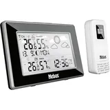 MEBUS Funk-Wetterstation 15x9,6x2,2cm Schwarz
