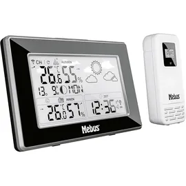 MEBUS Funk-Wetterstation 15x9,6x2,2cm Schwarz